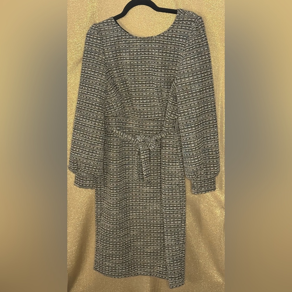 Chic Black and White Patterned Dress